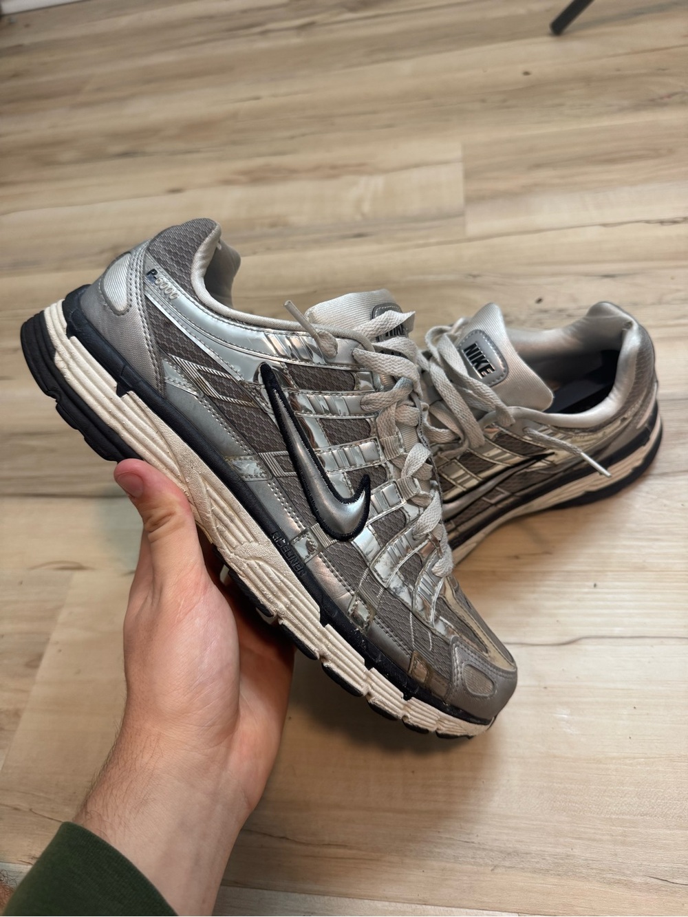 Nike Mens Bowerman P-6000 Silver Shoes